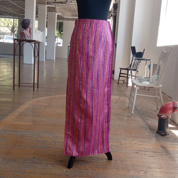 Pink, Orange and Purple maxi skirt with split - Picture 5 of 8